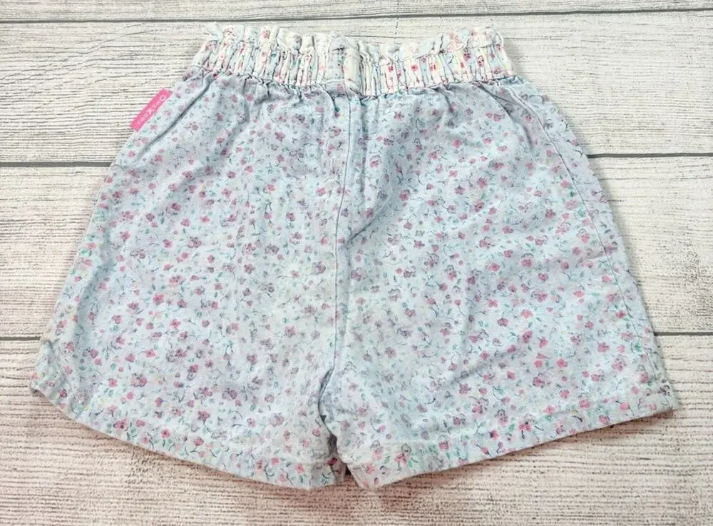 OshKosh Vintage Floral Paper Bag Waist Elastic Shorts Multicolor Size 3T